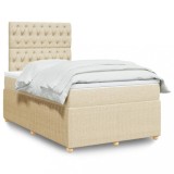 Cumpara ieftin Gossi pat continental cu saltea, crem, 120x190 cm, textil