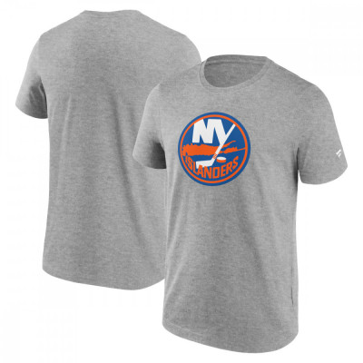 New York Islanders tricou de bărbați Primary Logo Graphic Sport Gray Heather - L foto