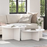 Masă de cafea 2 pcs Alb 79 x 39.5 x 40 cm Lemn de brad solid