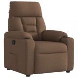 vidaXL Fotoliu rabatabil, maro, material textil