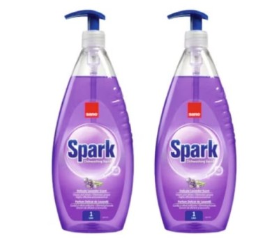 Pachet 2 x Detergent Vase Sano Spark Lavanda, 1L foto