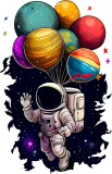 Sticker decorativ, Astronaut, Multicolor, 90 cm, 1266STK
