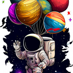 Sticker decorativ, Astronaut, Multicolor, 90 cm, 1266STK