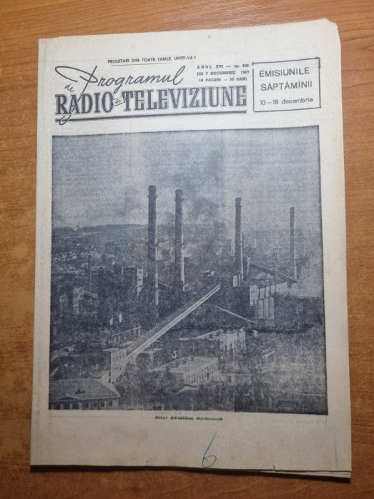 revista radio tv 7 decembrie 1967 cu programul din 10 - 16 decembrie 1967