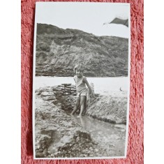 Fotografie, Geo (dr. Litarczek, parintele radiologiei romanesti), pe plaja la Techirghiol, 1929