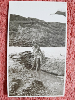 Fotografie, Geo (dr. Litarczek, parintele radiologiei romanesti), pe plaja la Techirghiol, 1929 foto