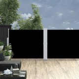 VidaXL Copertină laterală retractabilă de terasă, negru, 140 x 1200 cm