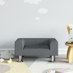 Canapea pentru copii, gri închis, 50x40x26,5 cm, catifea GartenMobel Dekor