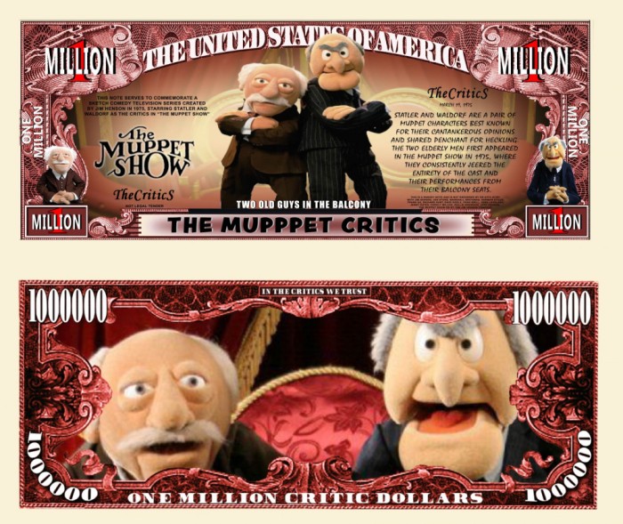 !!! SUA = FANTASY NOTE (TJ6) = THE CRITICS - 2024 - UNC / SERIA MUPPET SHOW