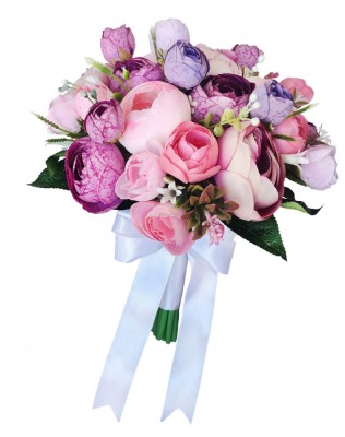 Buchet de Flori EVENTISSIMI - 27 Bujori, Roz Mov foto