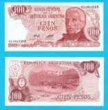 Argentina (p#302) 100 Pesos 1976 UNC 'Ushuaia' serie: 81.346.028D; (ROG CITITI DETALIILE!)