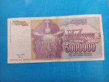 Iugoslavia 5000000 ( 5 000 000 ) Dinari 1993 - Seria AF 5537344