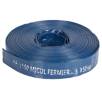 Furtun plat Micul Fermier, 50 m, 1.5 inch, PVC, Albastru foto