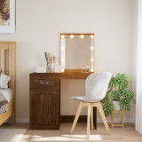 Masa de toaleta cu lumini LED, stejar maro, 90x42x132,5 cm GartenMobel Dekor, vidaXL