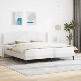 vidaXL Cadru de pat cu headboard Alb 180 x 200 cm Piele artificială 42027863