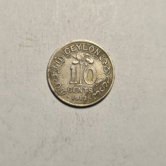 Ceylon 10 Cents Centi 1912