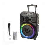 Boxa Bluetooth Karaoke, portabila cu microfon si LED, 40 W, 30 x 26 x 50 cm