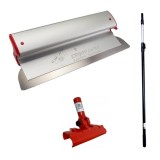 Cumpara ieftin Set gletiera profesionala, aluminiu, lama inox, 40 cm x 0.3 mm, suport, maner prelungitor 1.2-2.2 m, Ergoplane