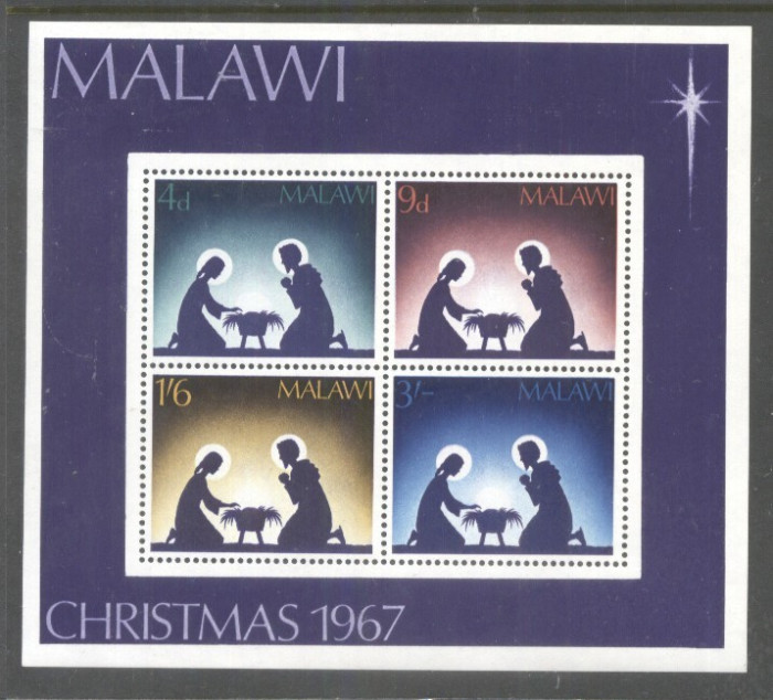 Malawi 1967 Christmas Mi.B9 perf. sheet MNH DA.143