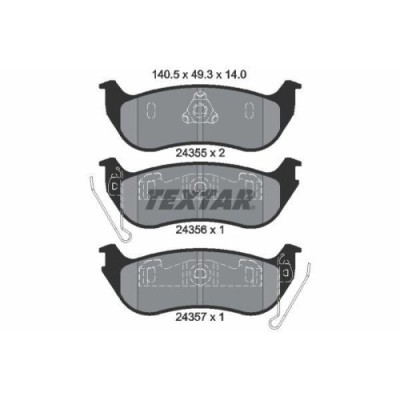 Placute frana Jeep Cherokee (Kj) 03.01-01.08, Wrangler 2 (Tj) 08.96-12.08, Spate, TEXTAR foto