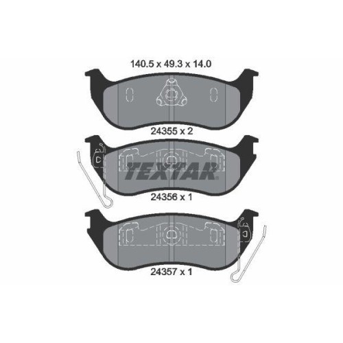 Placute frana Jeep Cherokee (Kj) 03.01-01.08, Wrangler 2 (Tj) 08.96-12.08, Spate, TEXTAR