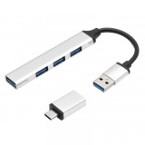 HUB 4 in 1 cu USB 3.0 si Adaptor Tip C 2H035 XXM
