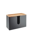 Cumpara ieftin Dispenser de prosoape de hartie Nature Supplies, 29 x 11 x 19 cm, capac bambus, negru