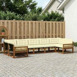 vidaXL Set de canapele de exterior cu pernă 7 pcs Natural și Crem 3381666