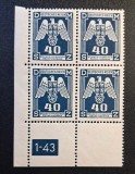 Protectoratul Boemiei și Moraviei(1943) - Bloc (Taxă de Serviciu) 40h cu Margine și Dată de Tipar "1-43" (MINT / Neștampilat) CLK1
