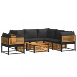 Cumpara ieftin Set canapele gradina cu perne, 7 piese, lemn masiv acacia