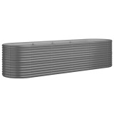 Cumpara ieftin Strat inaltat gradina gri 296x80x68cm otel galvanizat