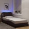 vidaXL Cadru de pat cu LED fără saltea, Hvar, maro &icirc;nchis, 90x190 cm, textil 3213672