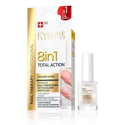 Tratament unghii Eveline Spa Nail 8 in 1 Golden Shine 12ml foto