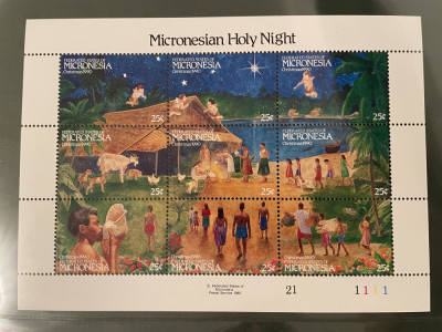 micronesia - serie timbre pictura religie craciun nestampilata MNH foto
