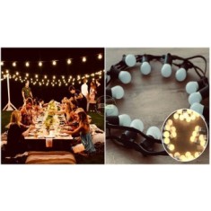 Ghirlanda Luminoasa cu Bec Led Opac 3W/Bec Led, 3 dulii E 27/ml, lumina calda, lumina puternica, 12m lungime.