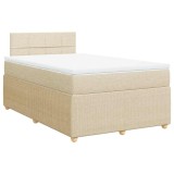 Cumpara ieftin Pat continental cu saltea, crem, 120x190 cm, textil
