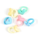 Set 6 elatice de par multicolore cu inimi