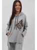 BLUZA SPORT OVERSIZE CU GLUGA SI BUZUNARE DAHNA TALIE UNICA Gri