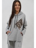 Cumpara ieftin BLUZA SPORT OVERSIZE CU GLUGA SI BUZUNARE DAHNA TALIE UNICA Gri
