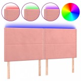 Cumpara ieftin Tablie de pat cu LED, roz, 200x5x118/128 cm, catifea