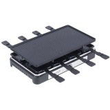 Gratar Raclette Adler AD 6616, 1400 W, 8 persoane, Negru/Argintiu