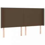 Cumpara ieftin Tablie de pat cu aripioare maro inchis 203x16x118/128 cm textil