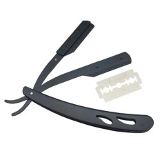 Brici profesional pentru barbierit si ras capilar, ASKSA, brici din otel inoxidabil, lungime 14 cm, negru