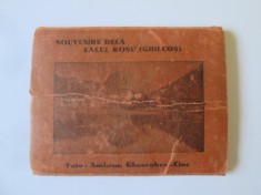 Rar! Lacul Roșu(Ghilcoș):Album souvenir 10 fotografii 82x66 mm de Ambrus anii 30