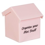 Suport Pixuri, Model Casă, Plastic, Culoare Roz, Dimensiuni 7x6x7cm, Oem