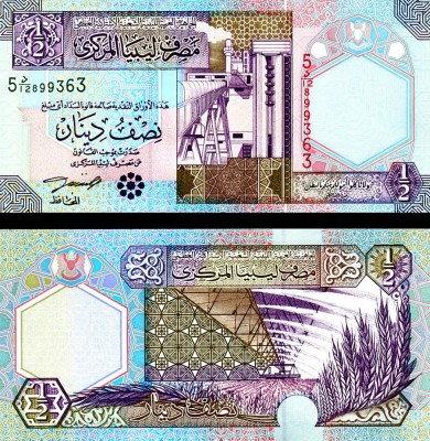 !!! LIBIA - 1/2 DINAR (2002) - P 63 - UNC foto