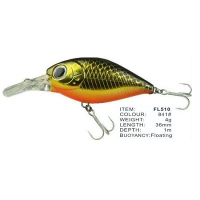 Vobler FL FL510 Floating 36mm 4.0g Depth 1.0m Colour 841 foto
