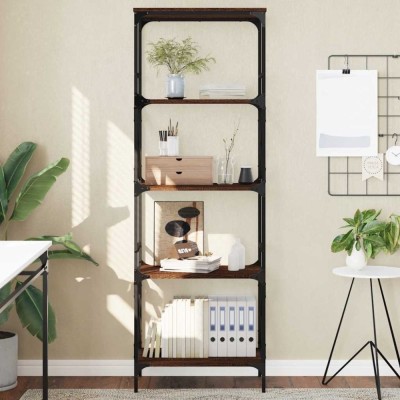 vidaXL Bibliotecă 5 niveluri, stejar maro, 59x35x171cm, lemn prelucrat 837626 foto