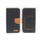 Husa textil Canvas pentru telefon 5 inci, dimensiuni interioare 145 x 75 mm, neagra-maro