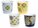 Cumpara ieftin Set 4 pahare portelan multicolor pentru cafea Majolica &Oslash; 6 cm x 6 H, 90 ml